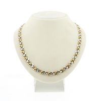 Two-tone gold fantasy link necklace | 41.5 cm