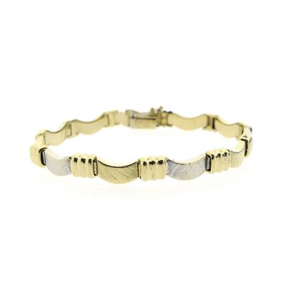 Image 1 of Two-tone gold fantasy link bracelet