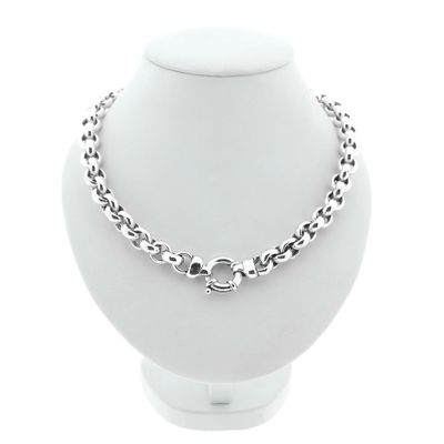 Image 1 of Silver jasseron link necklace