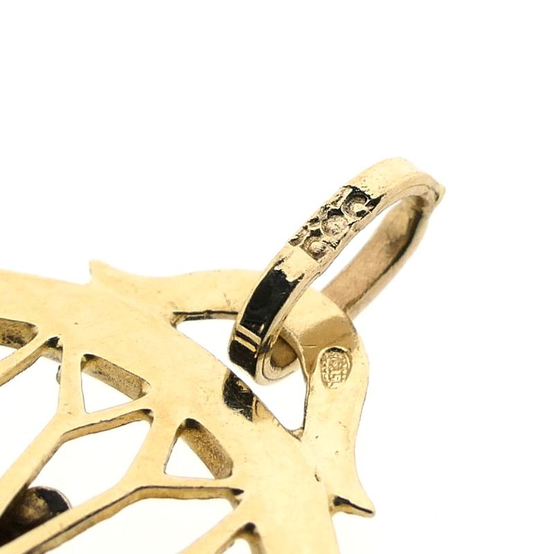 Image 7 of Gold zodiac sign pendant; Libra