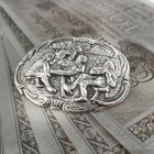 Image 8 of Antique silver brooch with scene