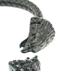 Image 5 of Silver eagle head clasp bracelet with carved details; Size S/M