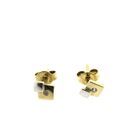 Image 3 of Bicolor gold stud earrings with zirconia