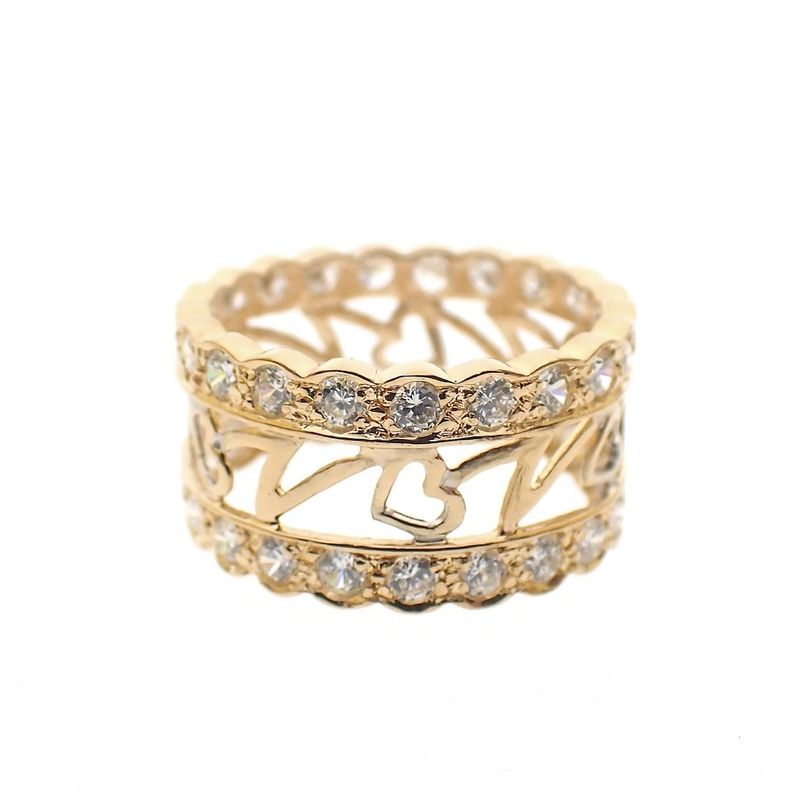 Image 5 of 21 carat gold wide ring set with zirconia