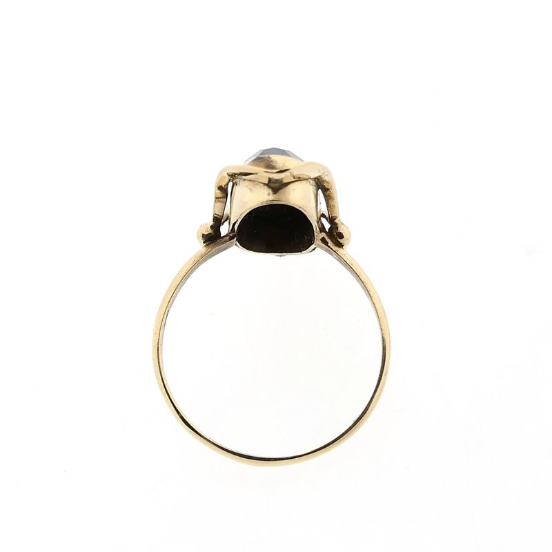 Afbeelding 3 van Gouden ring met hematiet