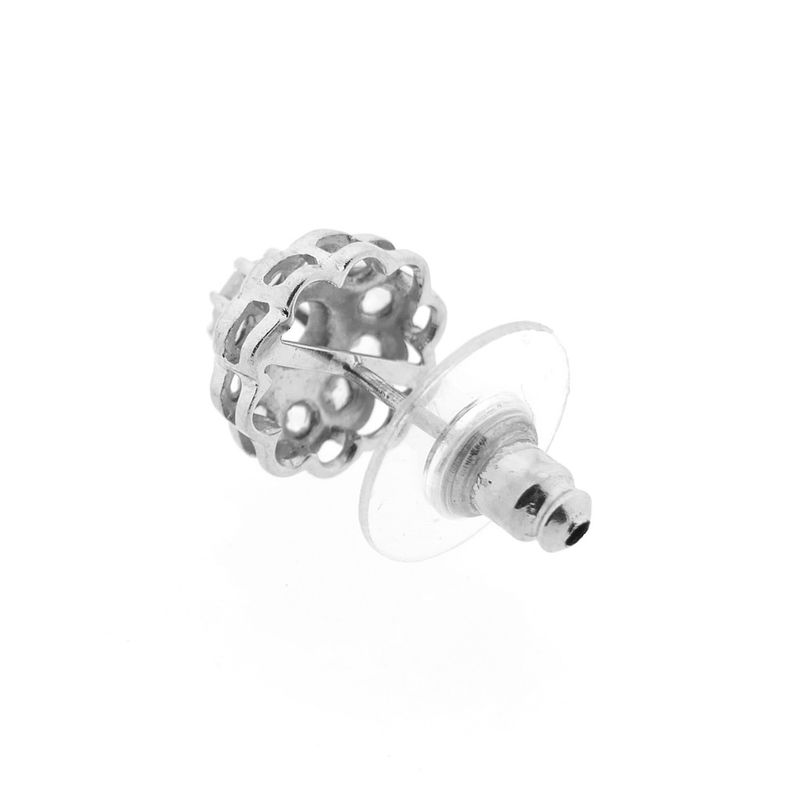 Image 10 of White gold entourage stud earrings with diamond; 1.20 ct.