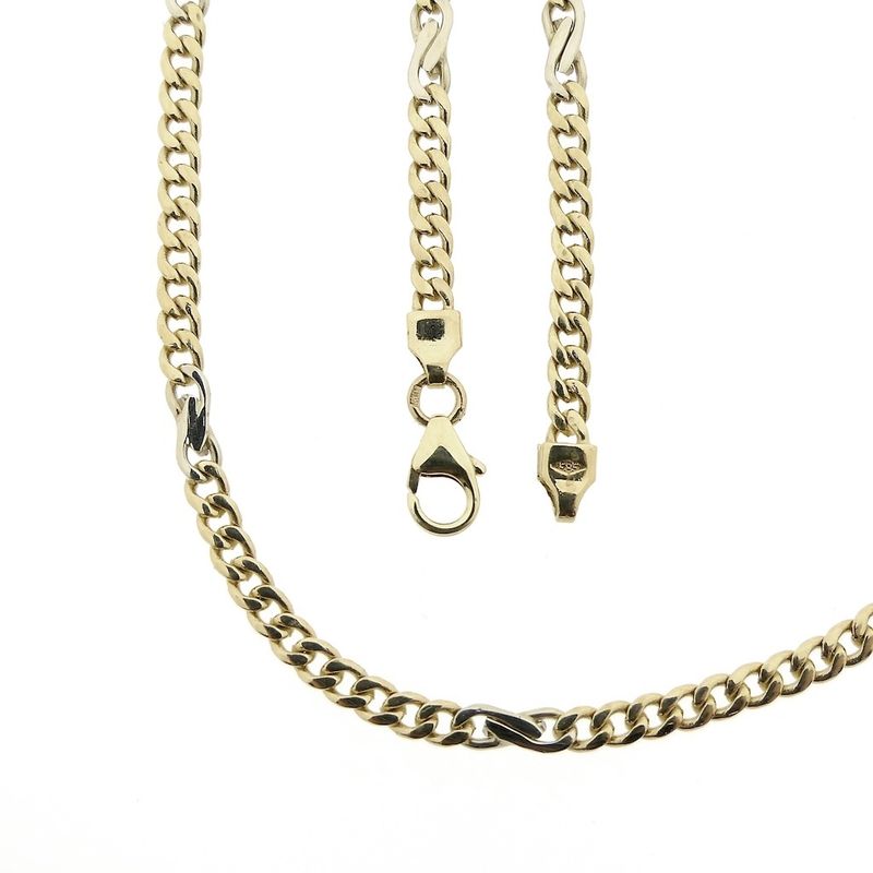Image 1 of Two-tone gold gourmet link chain