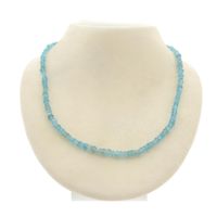 Light blue topaz bead necklace with gold clasp