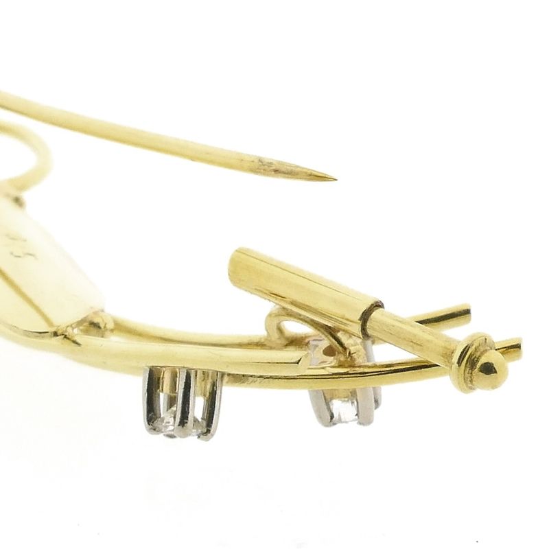 Image 5 of Golden fantasy brooch with diamonds; 0.15 ct.