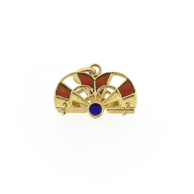 Image 3 of Gold heart pendant with colored enamel