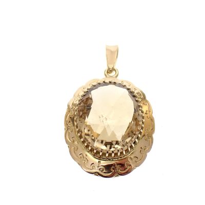 Image 1 of Vintage gold pendant with citrine