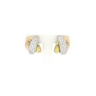 Image 1 of Tricolor gold stud earrings with diamonds; Approx. 3.00 ct.