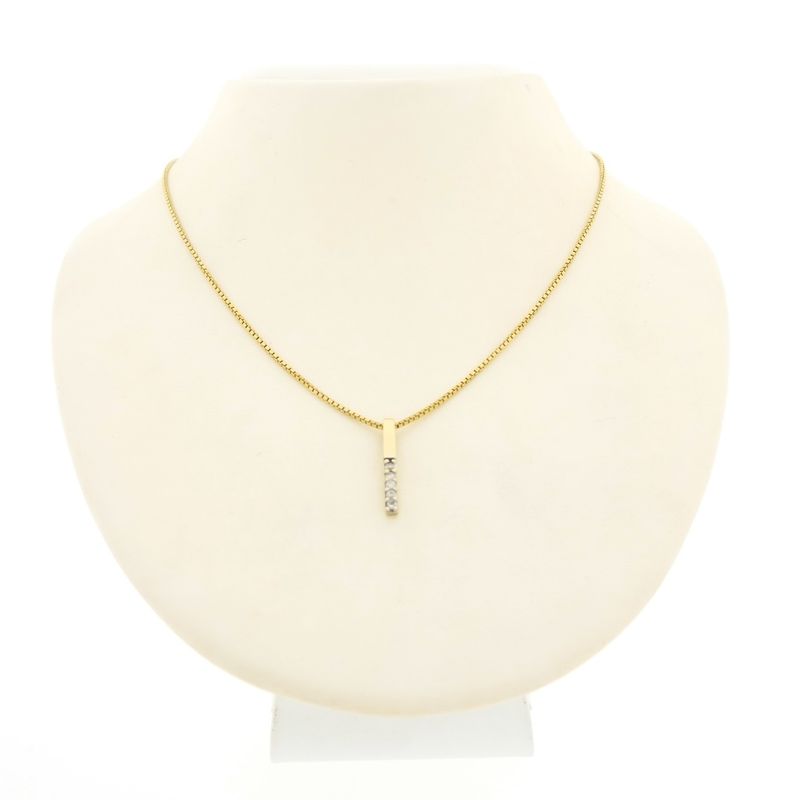 Image 3 of Gold minimalist pendant with zirconia