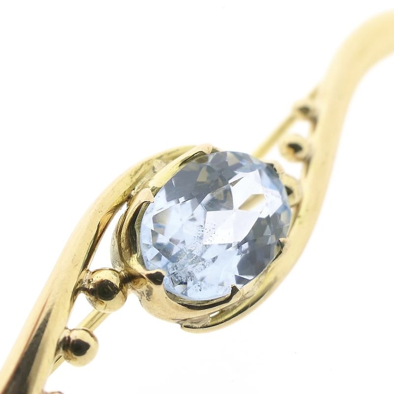 Image 3 of Gold brooch with topaz | Vintage