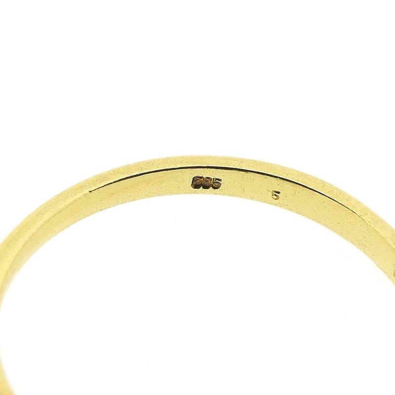 Image 8 of Gold subtle entourage ring with 0.08 ct. diamond & emerald