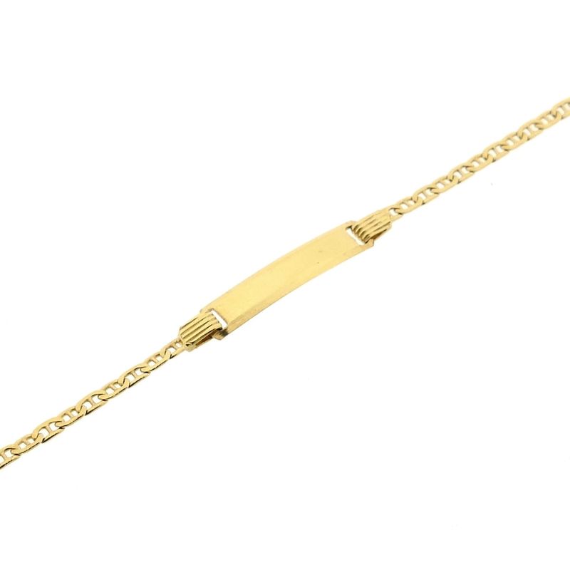 Afbeelding 10 van Gouden marineschakel kinderarmband met graveerplaatje | 12,5 cm - 15 cm