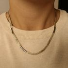 Image 8 of Two-tone gold panther link necklace