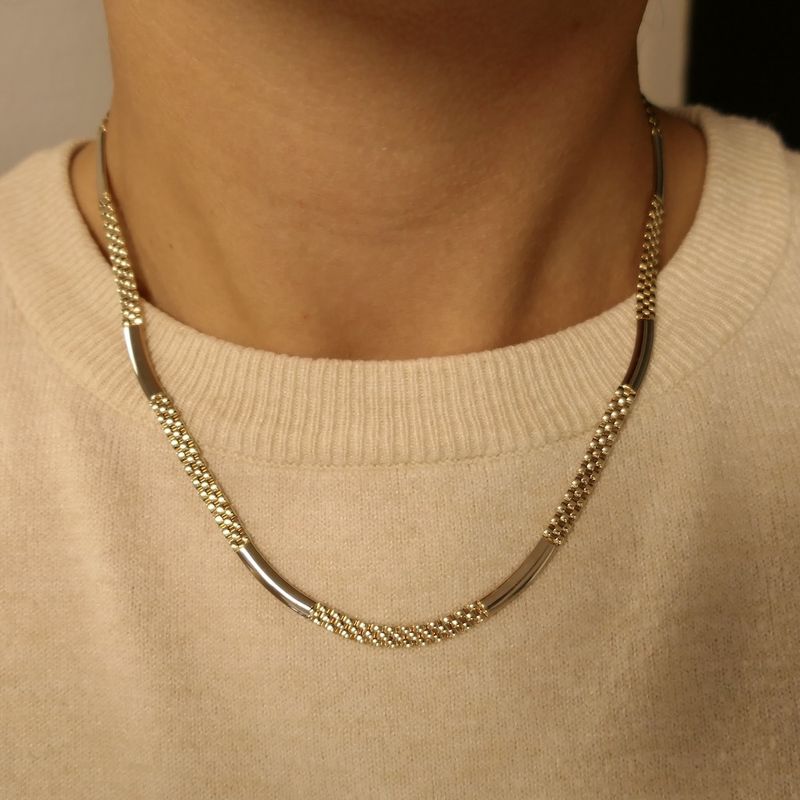 Image 8 of Two-tone gold panther link necklace