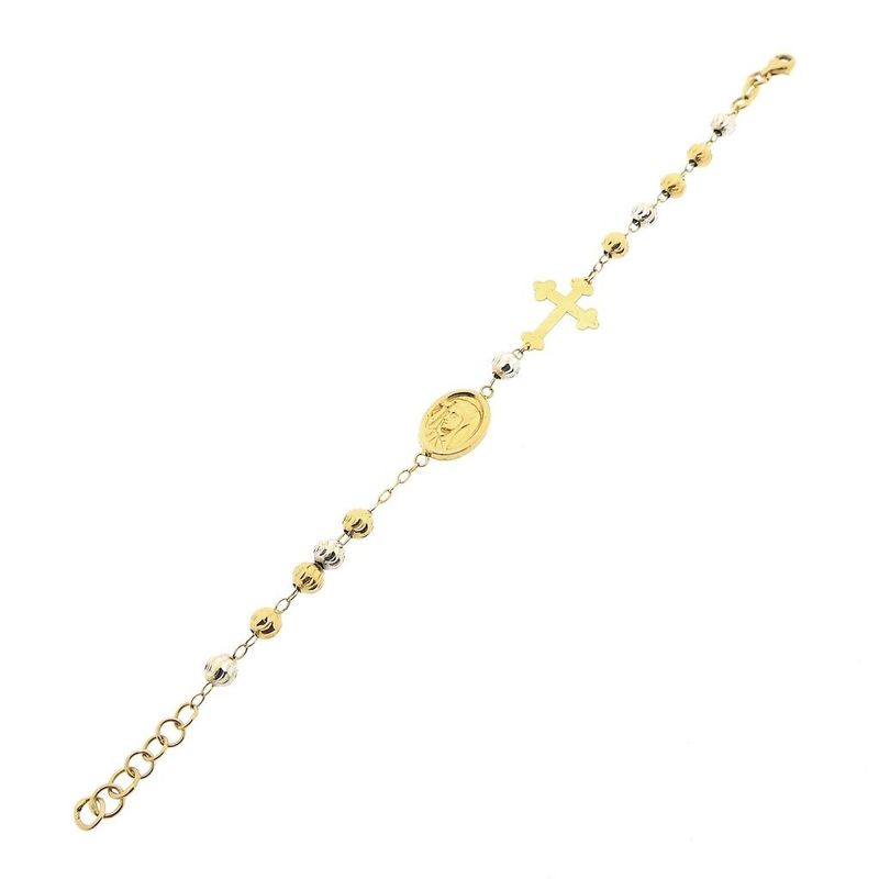 Image 6 of Two-tone gold rosary bracelet