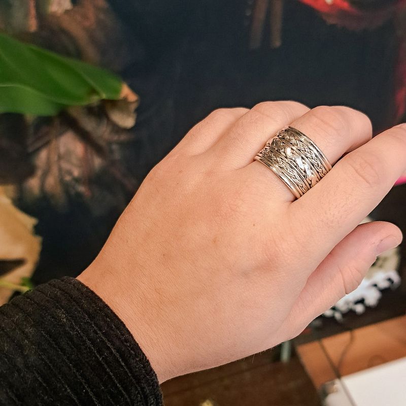 Image 8 of Silver ring with braided pattern