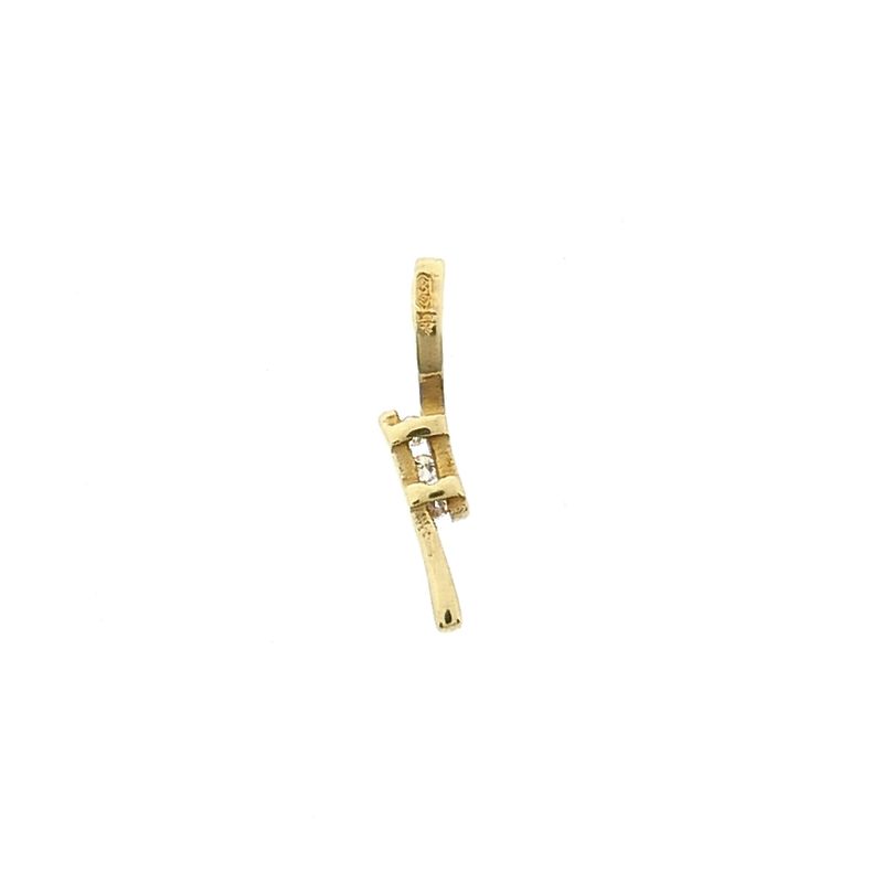 Afbeelding 3 van Gouden minimalistische hanger met diamant; 0,015 ct.