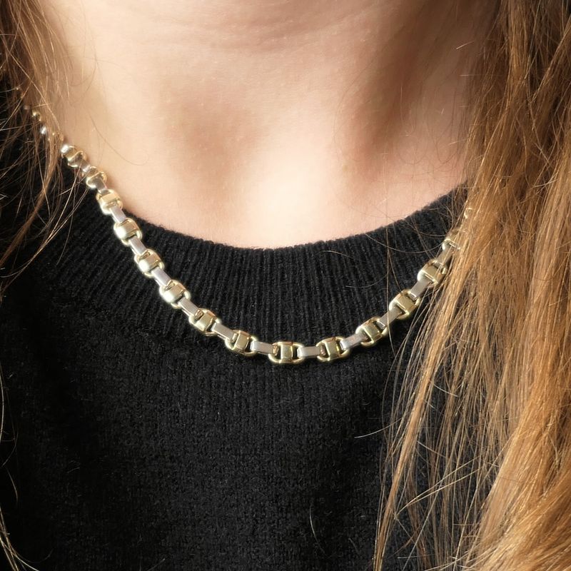 Image 7 of Two-tone gold fantasy link chain