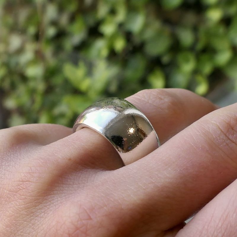 Image 6 of Wide silver domed ring