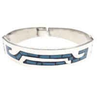Silver slave bracelet with an enamel mosaic; Size S
