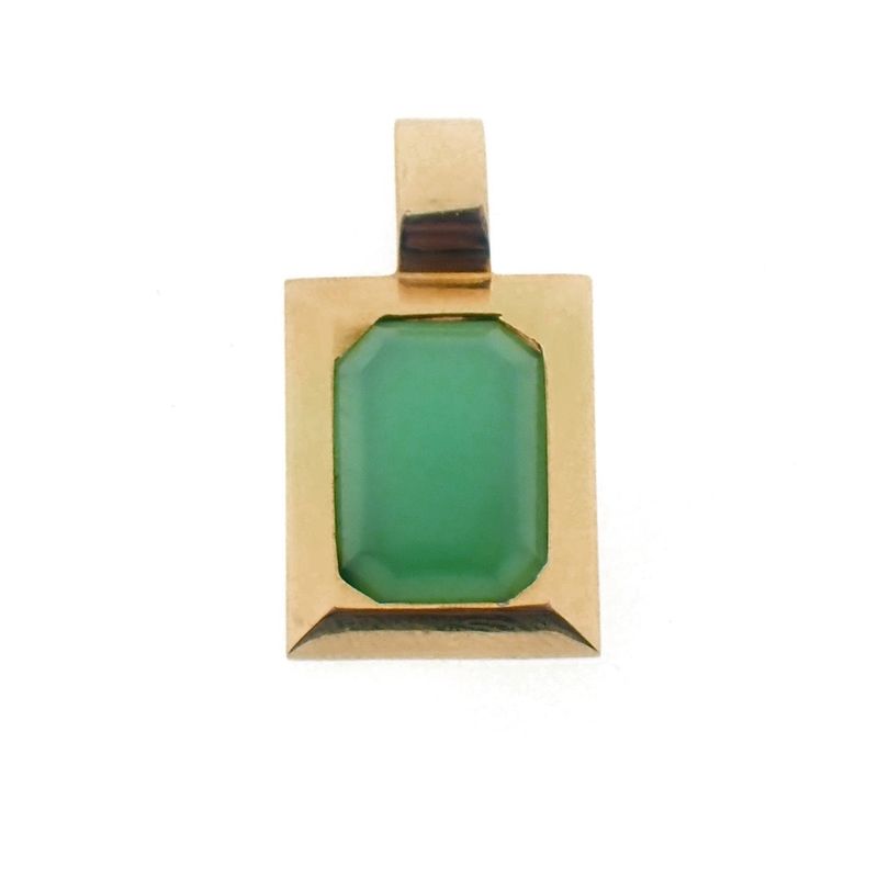 Image 1 of 18 carat gold pendant with jade