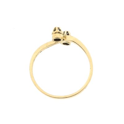 Image 2 of Golden toi et moi ring with diamond; 0,01 ct.