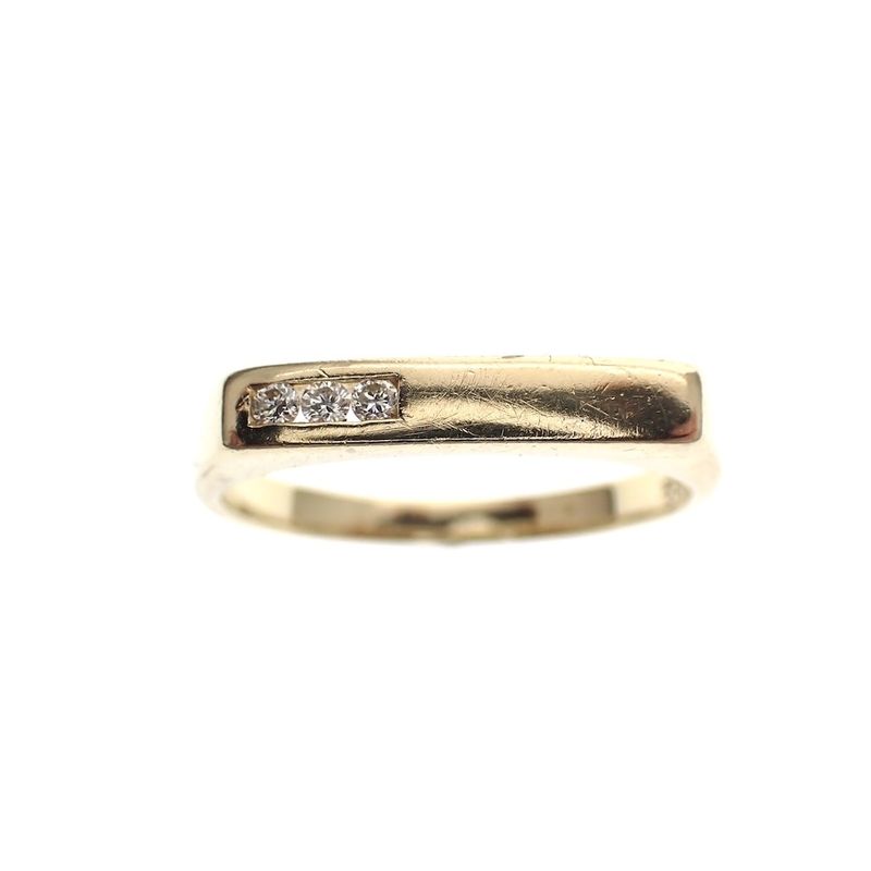 Image 2 of Gold subtle ring with diamonds | 0.03 ct.