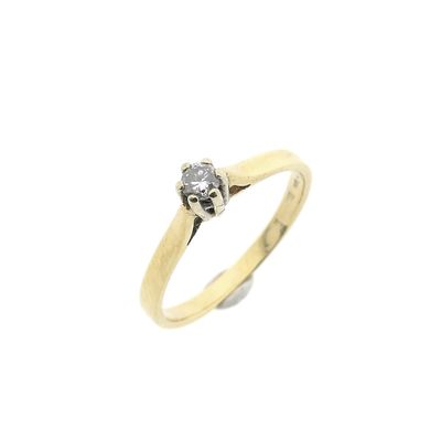 Gold solitaire ring with diamond; 0.10 ct. Image 1 of Gold solitaire ring with diamond; 0.10 ct.