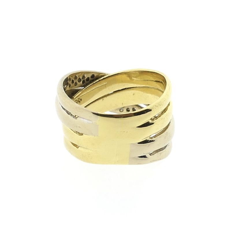 Image 4 of Two-tone gold pavé ring with 0.33 ct diamond.