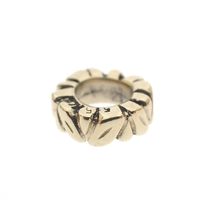 Pandora spacer; Gold; Golden Leaf
