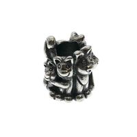 Trollbeads charm; Silver; Family of Kittens