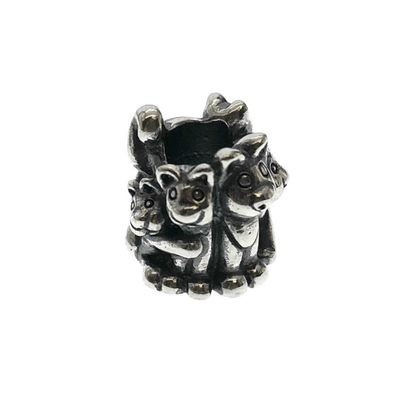 Image 1 of Trollbeads charm; Silver; Family of Kittens