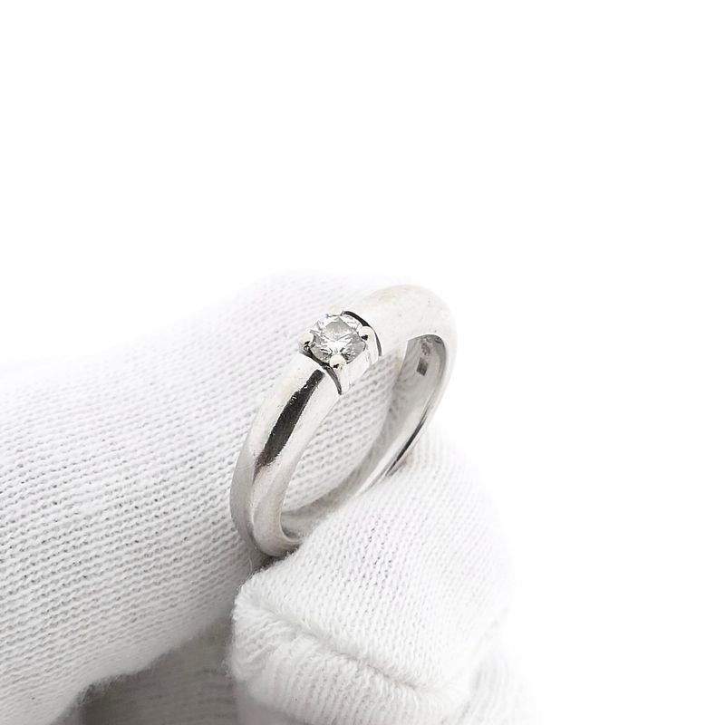 Image 9 of White Gold Solitaire Ring with Diamond; 0.08 ct.