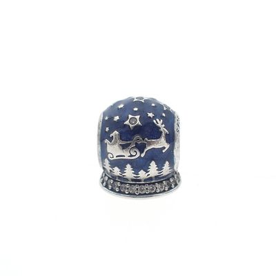 Image 1 of Pandora charm; Silver; Christmas Crystal Ball
