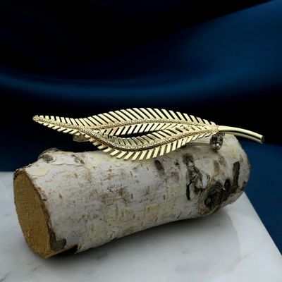Image 2 of Vintage gold feather brooch