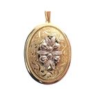 Image 1 of Two-tone gold oval pendant | Vintage/antique