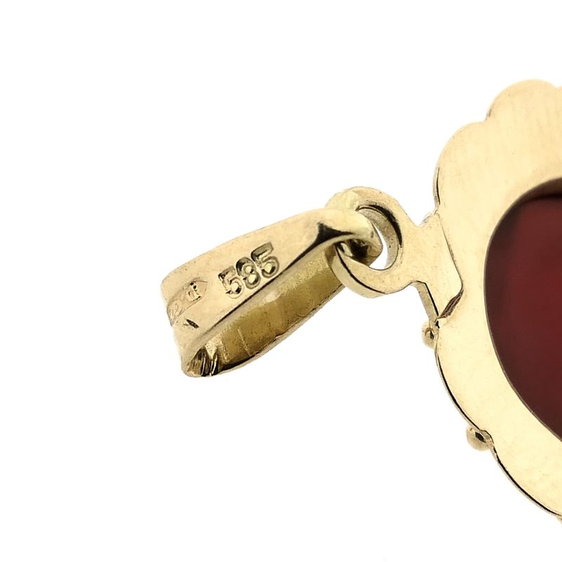 Image 8 of Vintage Gold Pendant with Carnelian