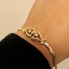 Image 10 of Gold fantasy link bracelet with diamond; 0.03 ct. | 17.5 cm