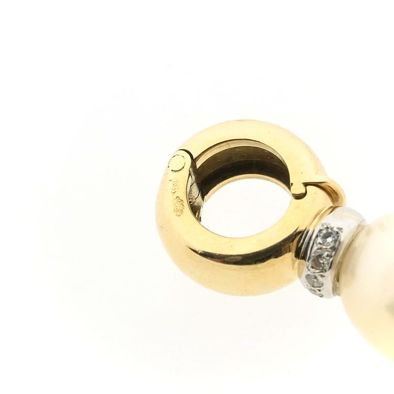 Image 7 of Gold pendant with pearl and diamonds; 0.035 ct.