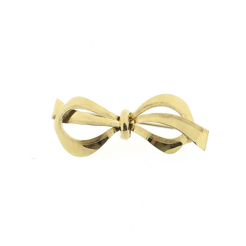 Image 1 of Vintage gold brooch | Bow