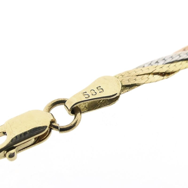 Image 7 of Tricolor gold link bracelet | 19 cm