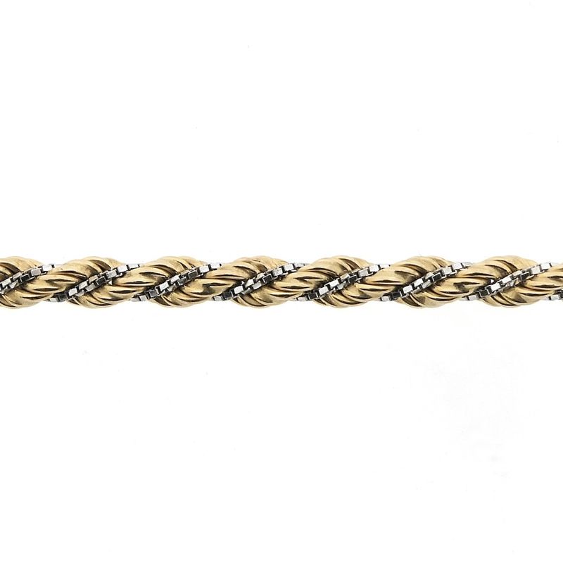 Image 5 of Two-tone gold twisted necklace | 61 cm