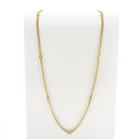 Gold long anchor link necklace