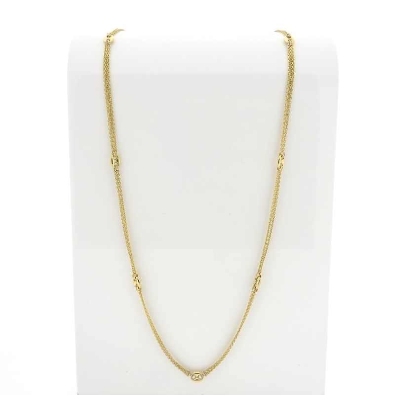 Image 1 of Gold long anchor link necklace