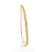 Gouden platte gourmetschakel armband | 21 cm 