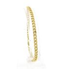 Afbeelding 1 van Gouden platte gourmetschakel armband | 21 cm